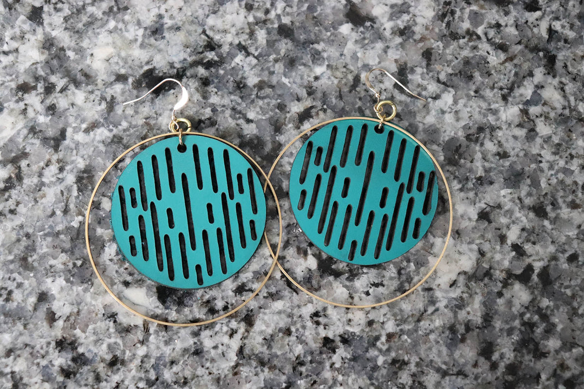 Large leather earrings top