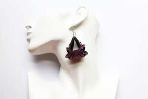 Ava Medium Leather Earrings - Lilac