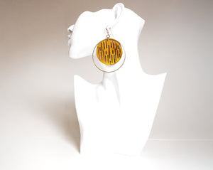 Jazmine Large Leather Earrings - Yellow Ochre