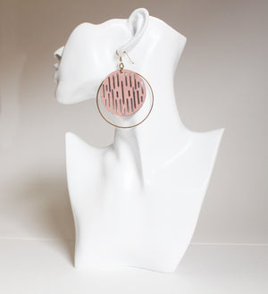 Jazmine Large Leather Earrings -  Blush