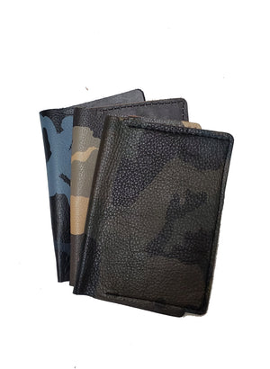 Camouflage Printed Leather Passport Cover