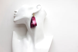 The Carla Medium Leather Earrings - Merlot (Hand Dyed)