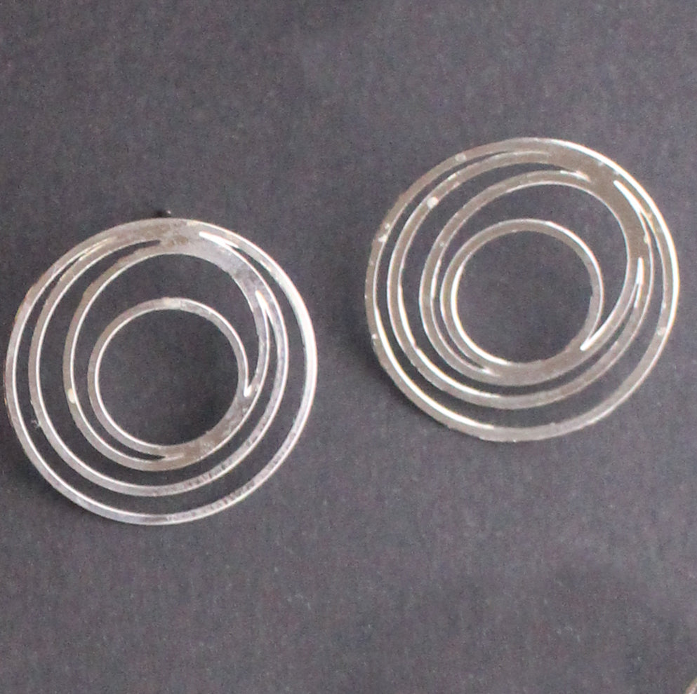 Spiral Stud Earring Silver Finish