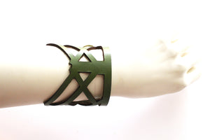 Zoe Short Leather Bracelet - Olive Green