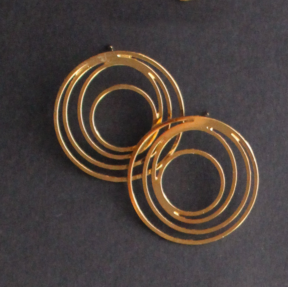 Spiral Stud Earring Gold Finish